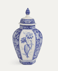 Blue Italian Floral Vase