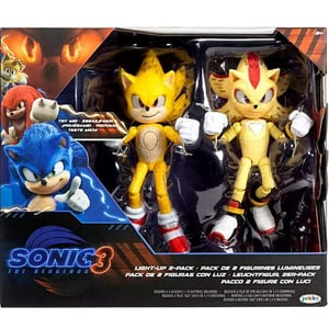 Jakks Pacific Sonic the Hedgehog 3 Işıklı Figür 2 Paketi Süper Sonic ve Süper Shadow